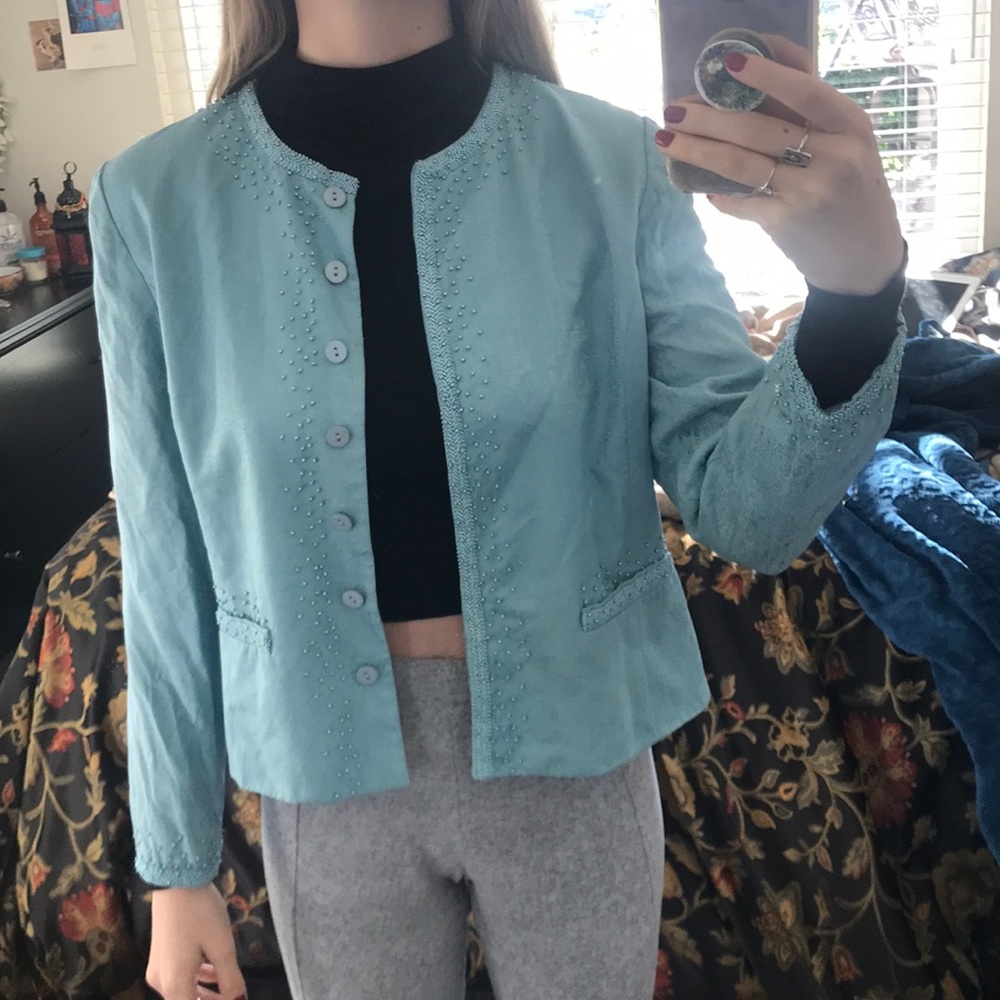 Adorable 100% Silk Lining Vintage Jacket/ Blazer